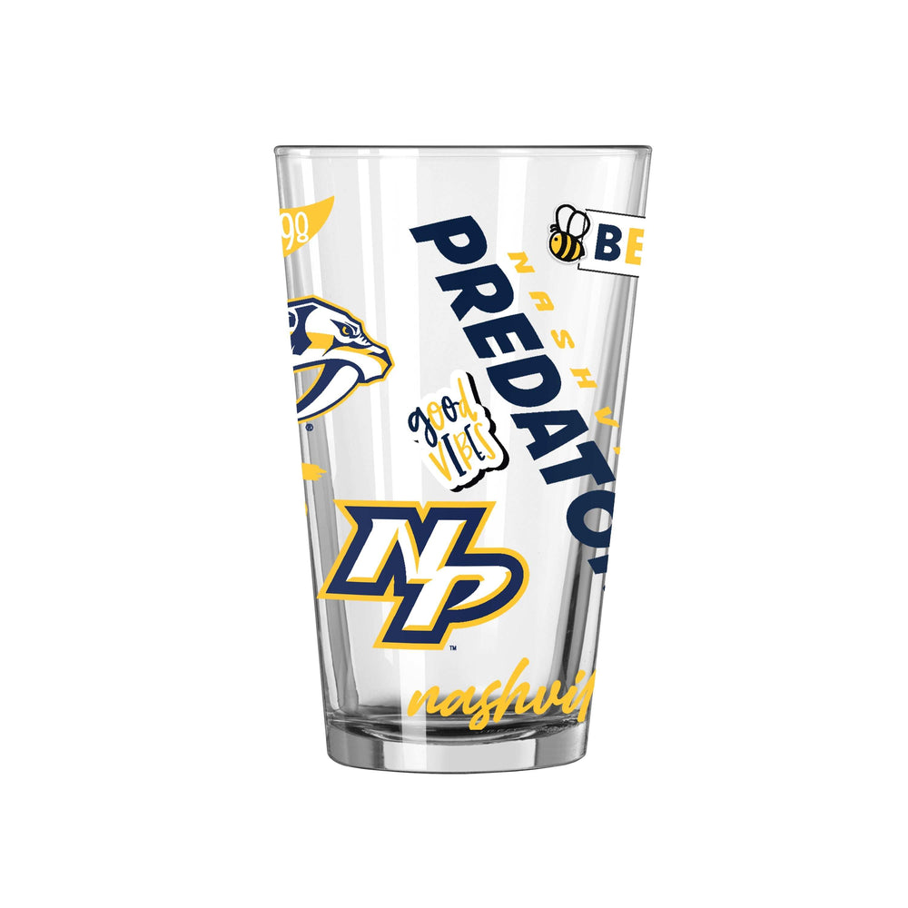 Nashville Predators 16oz Native Pint Glass - Logo Brands - Flyclothing LLC