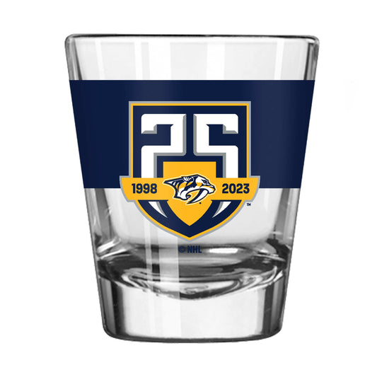 Nashville Predators 25th Anniversary Color Block 2oz Shot Glass - Logo Brands - Flyclothing LLC