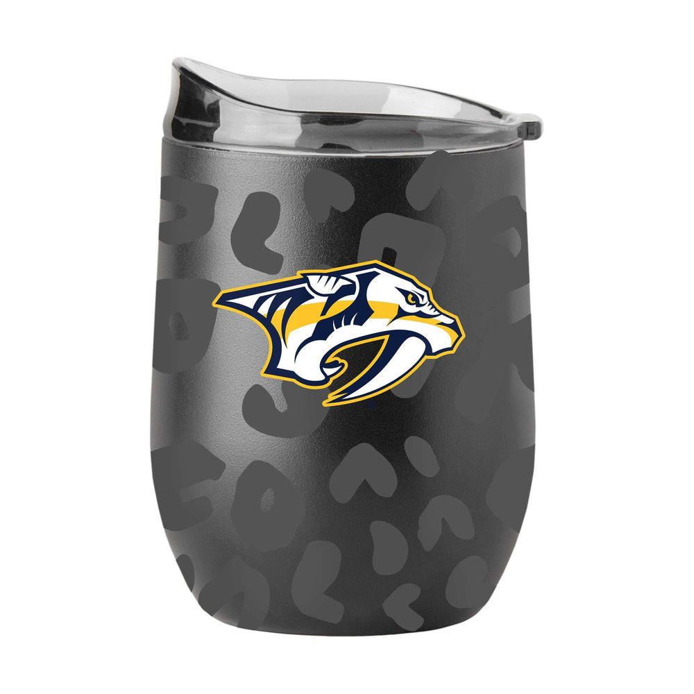 Nashville Predators Leopard 16oz Black Powdercoat Curved Beverage - Logo Brands - Flyclothing LLC