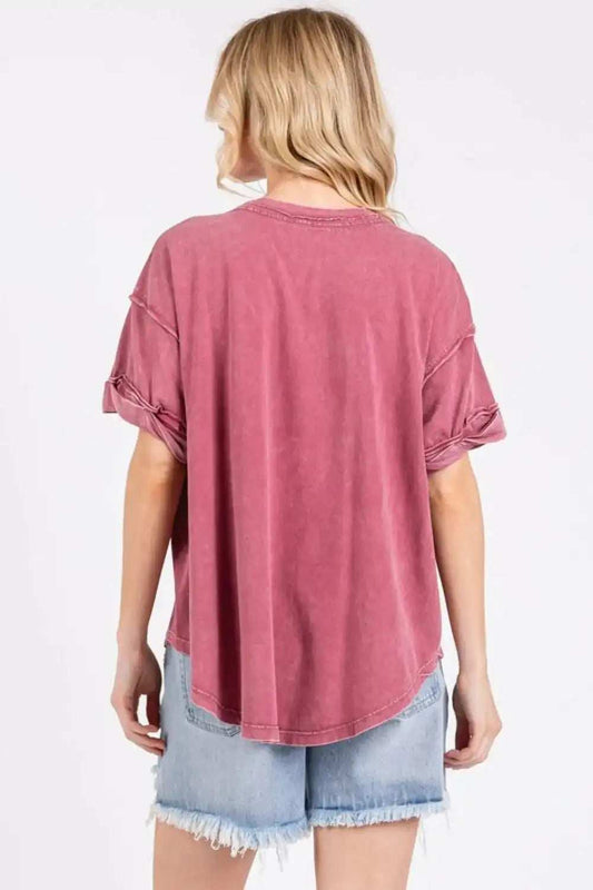 Mittoshop GAME DAY Round Neck Short Sleeve T-Shirt - Trendsi - Flyclothing LLC