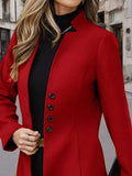 Button Up Long Sleeve Coat - Trendsi - Flyclothing LLC