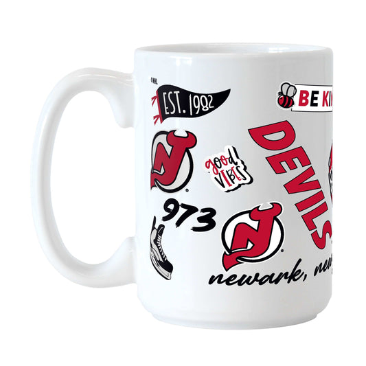New Jersey Devils 15oz Native Sublimated Mug - Logo Brands - Flyclothing LLC