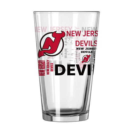 New Jersey Devils 16oz Spirit Pint Glass - Logo Brands - Flyclothing LLC