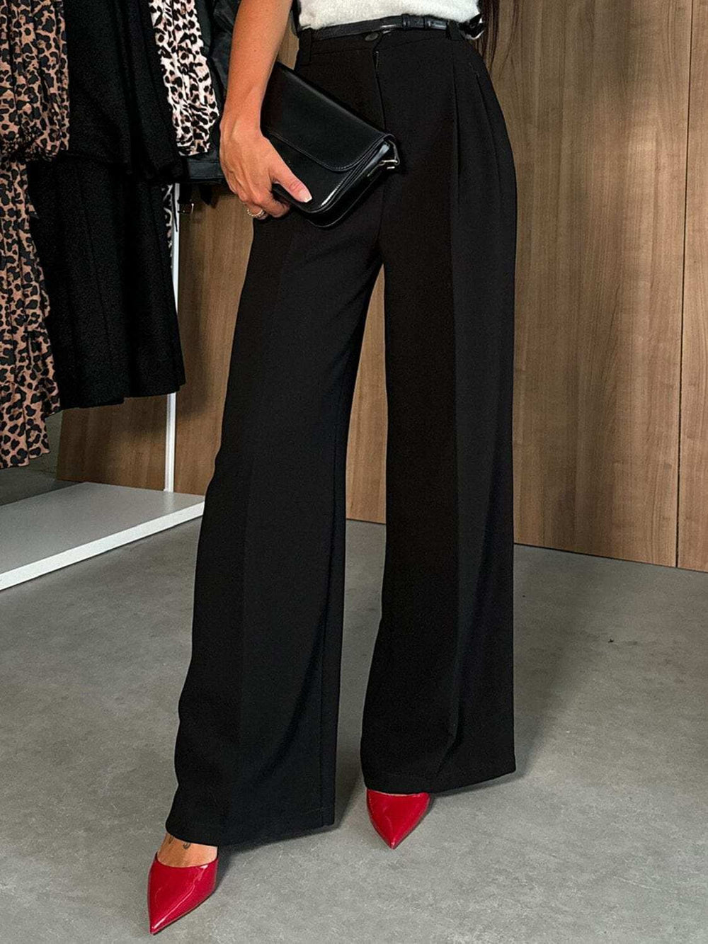 High Waist Wide Leg Pants - Trendsi - Flyclothing LLC
