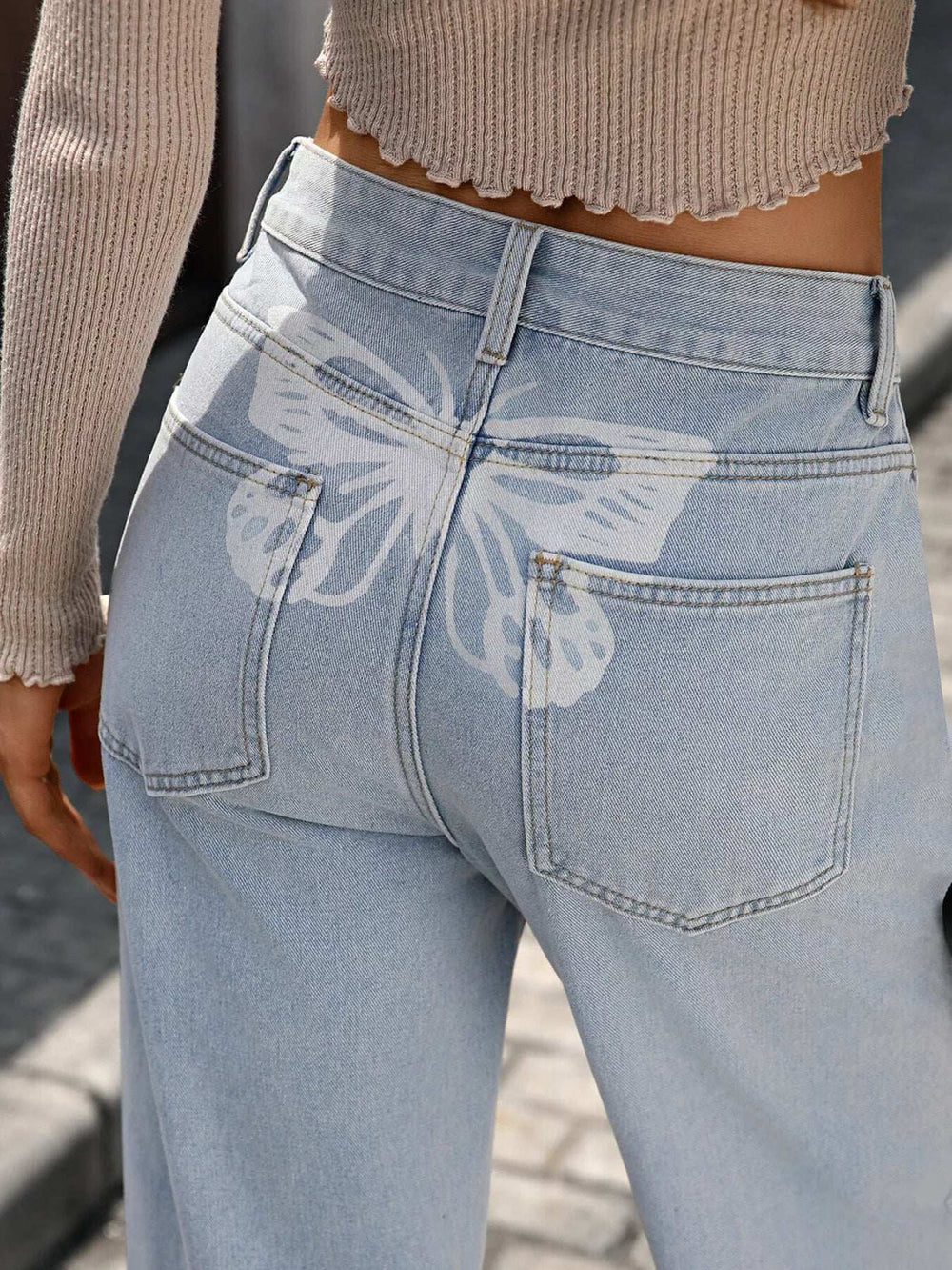 High Waisted Wide Leg Jeans - Trendsi - Flyclothing LLC