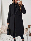 One Button Wool Blend Overcoat - Trendsi - Flyclothing LLC