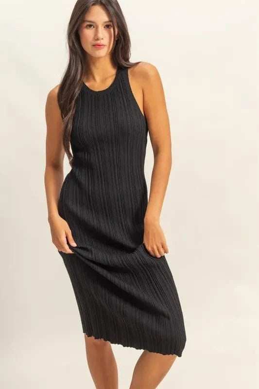 HYFVE Round Neck Bodycon Ribbed Knit Dress - Trendsi - Flyclothing LLC