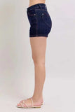Judy Blue Full Size High Waist Heart Shaped Pkts & Red Contrast Thread Denim Shorts Plus Size - Trendsi - Flyclothing LLC