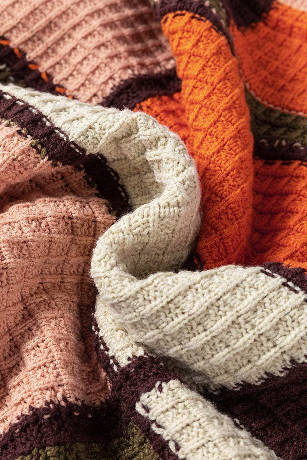 Drawstring Color Block Mock Neck Sweater - Trendsi - Flyclothing LLC