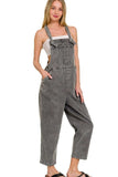 Zenana Washed Knot Strap Relaxed Fit Overalls - Trendsi - Flyclothing LLC
