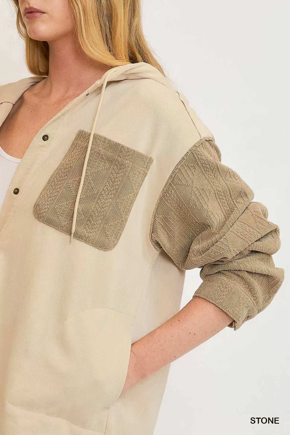 Umgee Washed French Terry Shacket - Trendsi - Flyclothing LLC