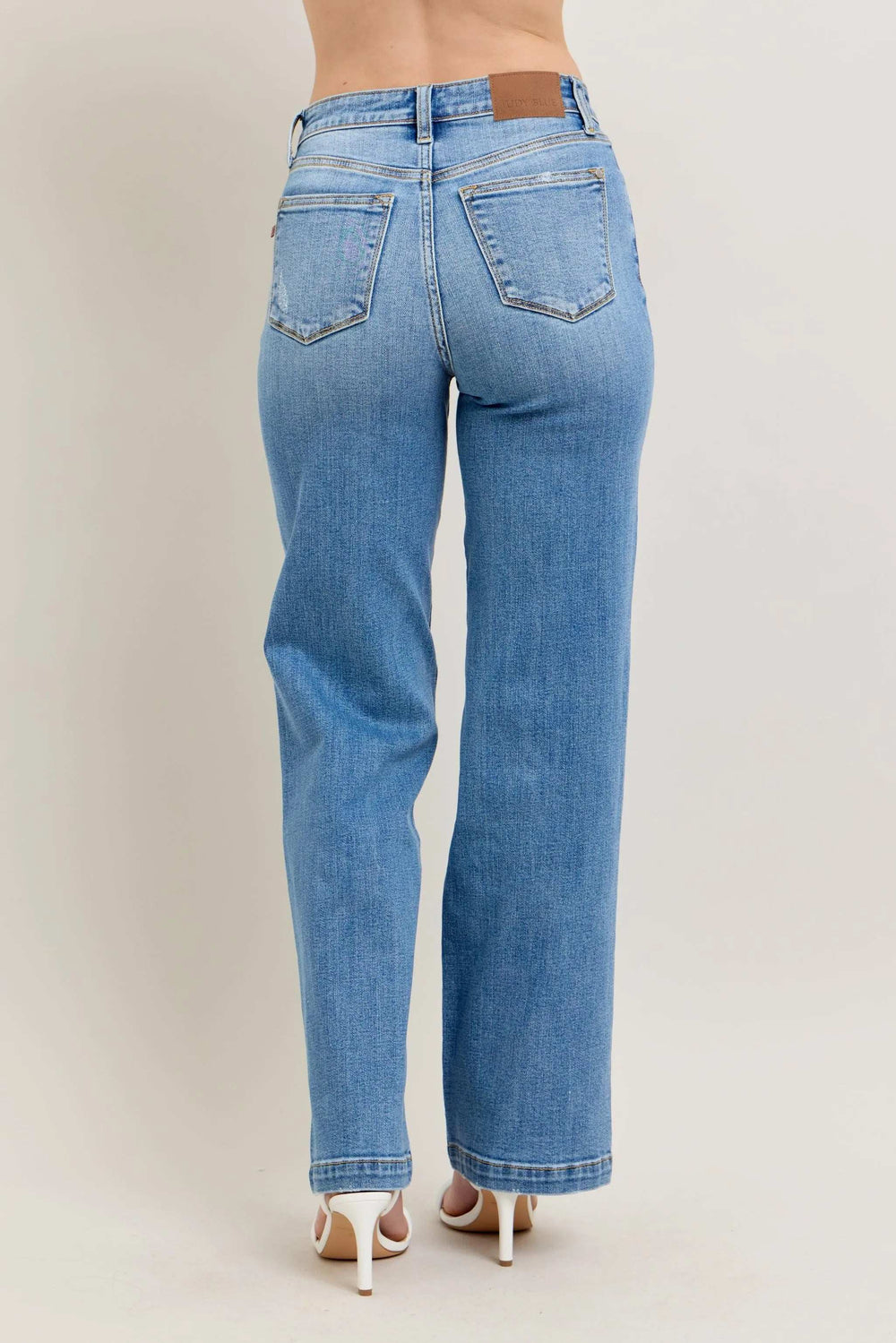 Judy Blue Full Size High Waist Straight Jeans Plus Size - Trendsi - Flyclothing LLC