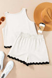 Ricrac Trim Tank Top and Elastic Waist Shorts Set - Trendsi - Flyclothing LLC