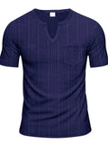 Men's Full Size Notched Short Sleeve T-Shirt Plus Size - Trendsi - Flyclothing LLC