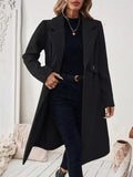 One Button Wool Blend Overcoat - Trendsi - Flyclothing LLC