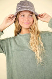 VERY J Mineral Washed Oversized Sweatshirt Mini Dress - Trendsi - Flyclothing LLC