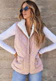 Fuzzy Zip Up Vest Coat with Pockets - Trendsi - Flyclothing LLC