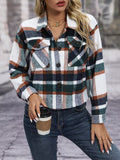 Plaid Button-Up Jacket - Trendsi - Flyclothing LLC