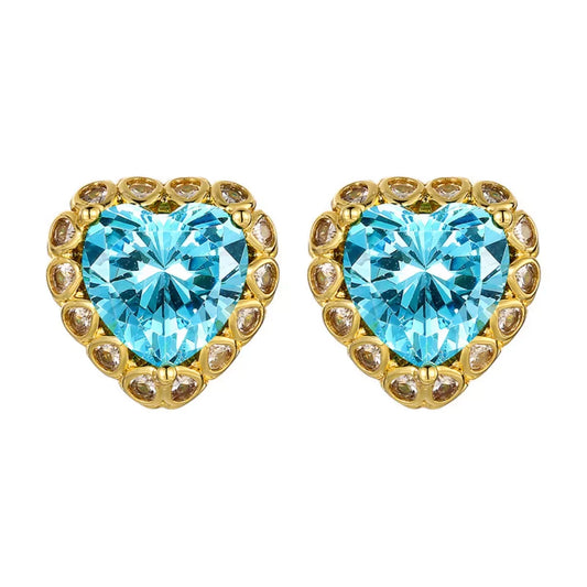 Heart-Shaped Stud Earrings - Trendsi - Flyclothing LLC