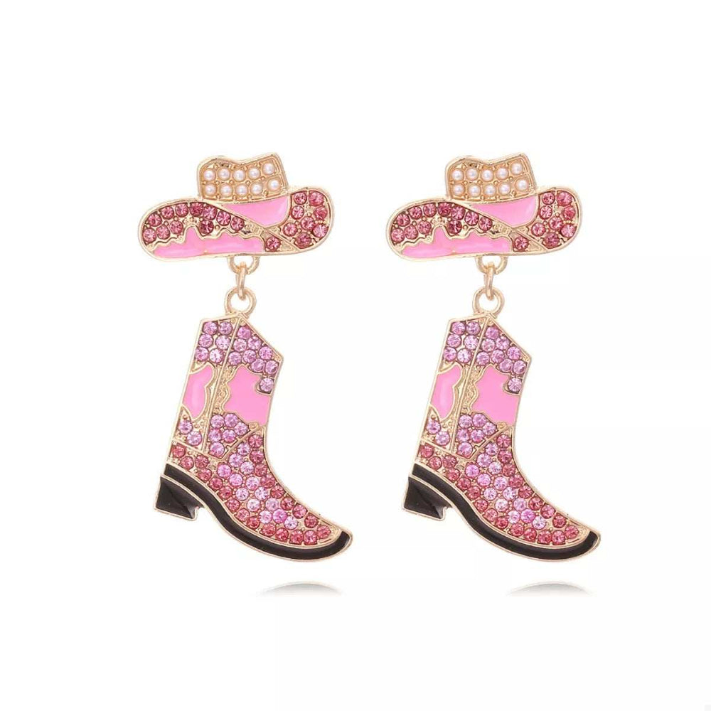 Cowboy Hat and Boot Dangle Earrings - Trendsi - Flyclothing LLC