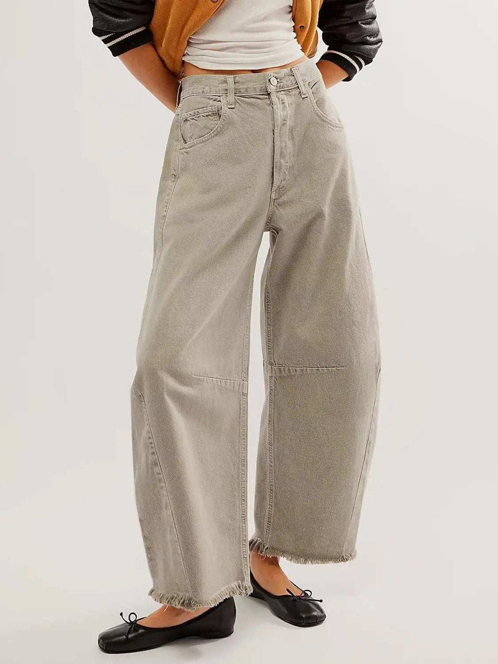 Raw Hem Wide Leg Jeans with Pockets - Trendsi - Flyclothing LLC