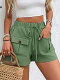 Tied Elastic Waist Shorts with Pockets - Trendsi - Flyclothing LLC