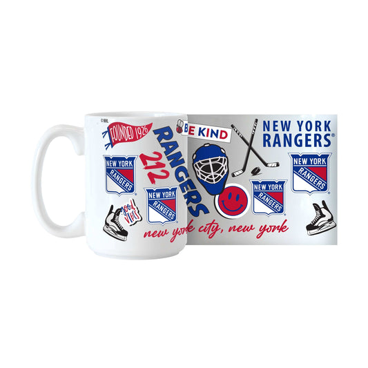 NY Rangers 15oz Native Sublimated Mug - Logo Brands - Flyclothing LLC