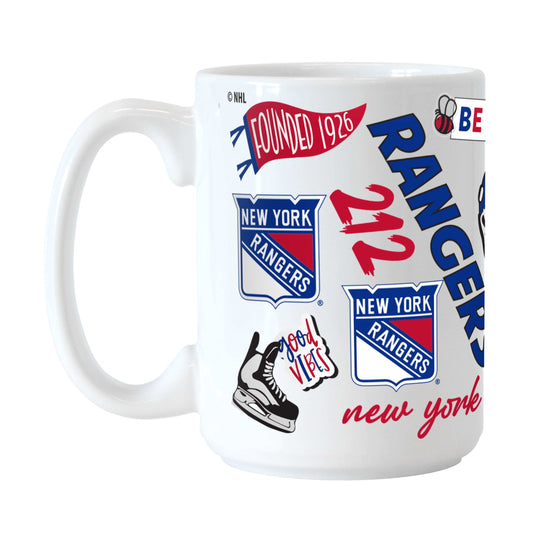 NY Rangers 15oz Native Sublimated Mug - Logo Brands - Flyclothing LLC