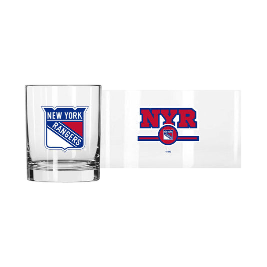 New York Rangers 14oz Letterman Rocks Glass - Logo Brands - Flyclothing LLC