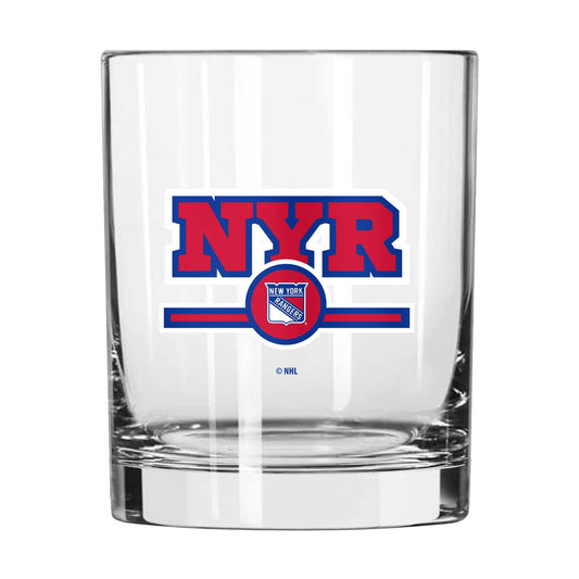 New York Rangers 14oz Letterman Rocks Glass - Logo Brands - Flyclothing LLC