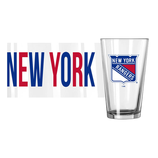New York Rangers 16oz Overtime Pint Glass - Logo Brands - Flyclothing LLC