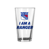 New York Rangers 16oz Slogan Pint Glass - Logo Brands - Flyclothing LLC