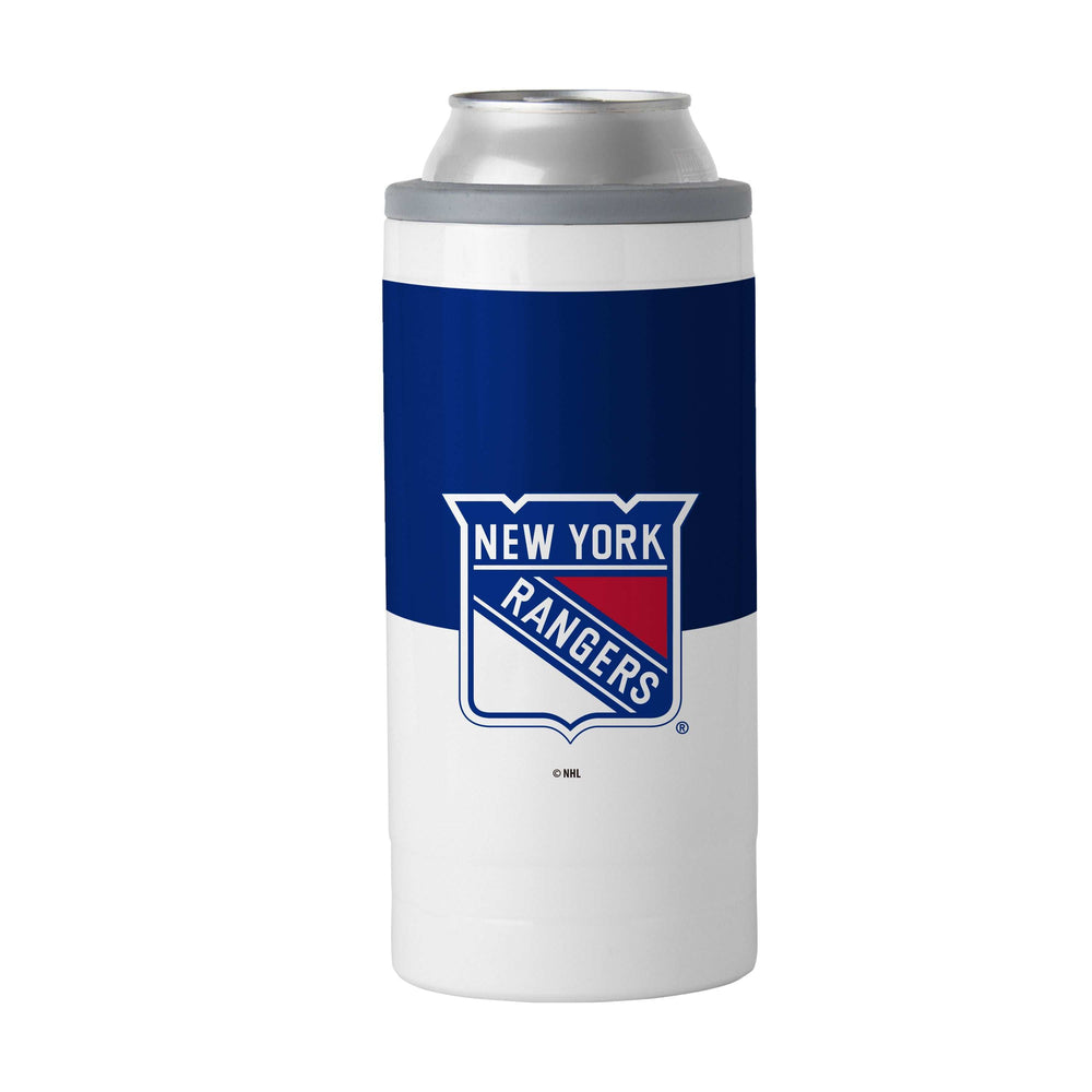 New York Rangers 12oz Colorblock Slim Can Coolie - Logo Brands - Flyclothing LLC