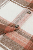 Pocketed Plaid Collared Neck Shacket - Trendsi - Flyclothing LLC