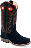 Old West Suede Black Foot Black Shaft CHILDREN'S MEDIUM SQUARE TOE BOOTS - Old West - Flyclothing LLC