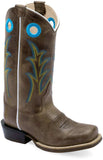 Old West Cactus Light Brown YOUTH 'S MEDIUM SQUARE TOE BOOTS - Old West - Flyclothing LLC