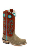 Old West Kid's Roughout Camel/Red Boots - Old West - Flyclothing LLC