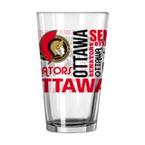 Ottawa Senators 16oz Spirit Pint Glass - Logo Brands - Flyclothing LLC