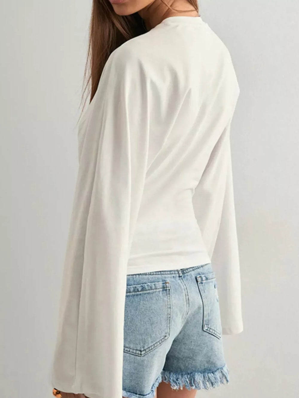 Full Size Long Sleeve Fitted T-Shirt Plus Size - Trendsi - Flyclothing LLC