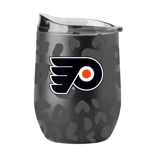 Philadelphia Flyers Leopard 16oz Black Powdercoat Curved Beverage - Logo Brands - Flyclothing LLC