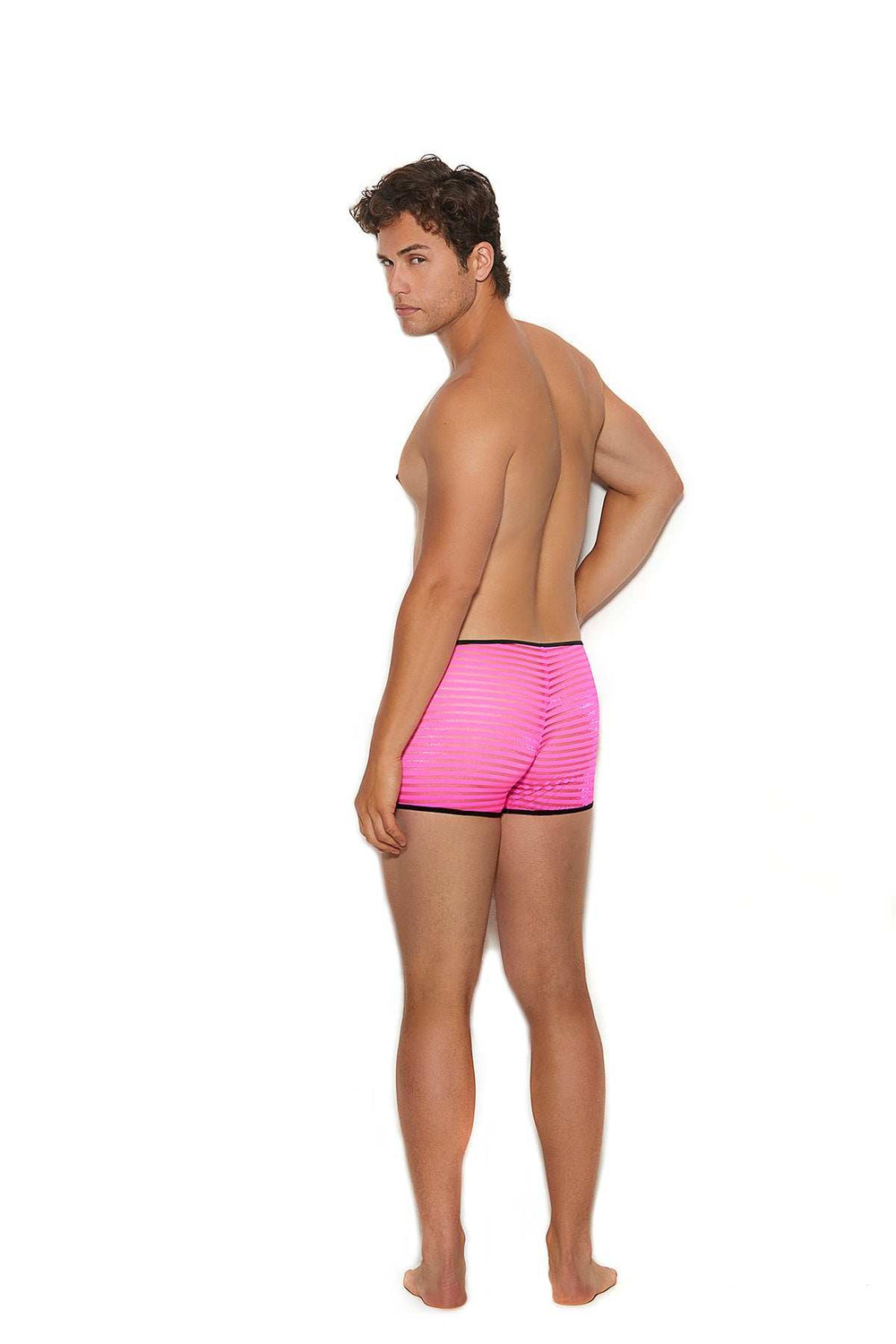 Elegant Moments Neon Pink Men's Striped Mesh Boxer Brief 82278 - Elegant Moments - Flyclothing LLC