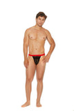 Elegant Moments Black Mens Striped Mesh G-String Pou 82308 - Elegant Moments - Flyclothing LLC