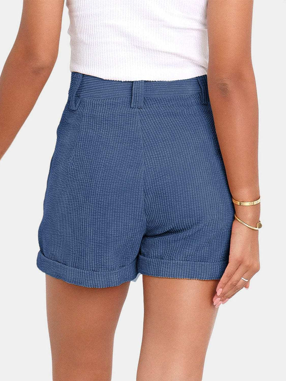 Full Size High Waist Shorts with Pockets - Trendsi - Flyclothing LLC