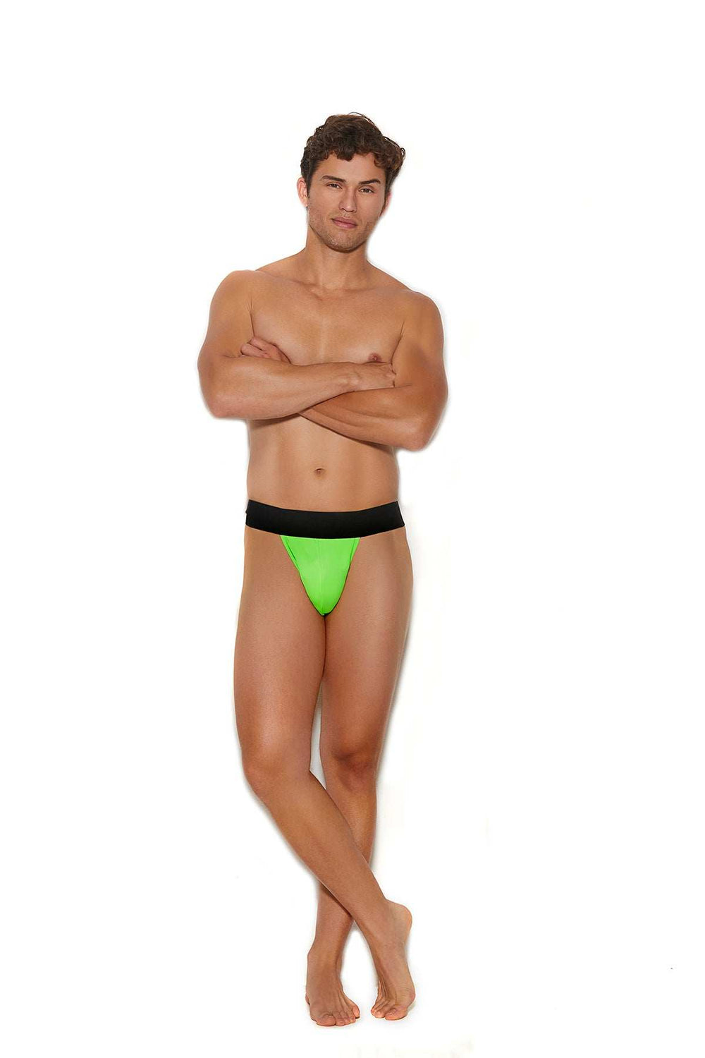 Elegant Moments Lime Green Men's Thong With Elastic Band 82388 - Elegant Moments - Flyclothing LLC