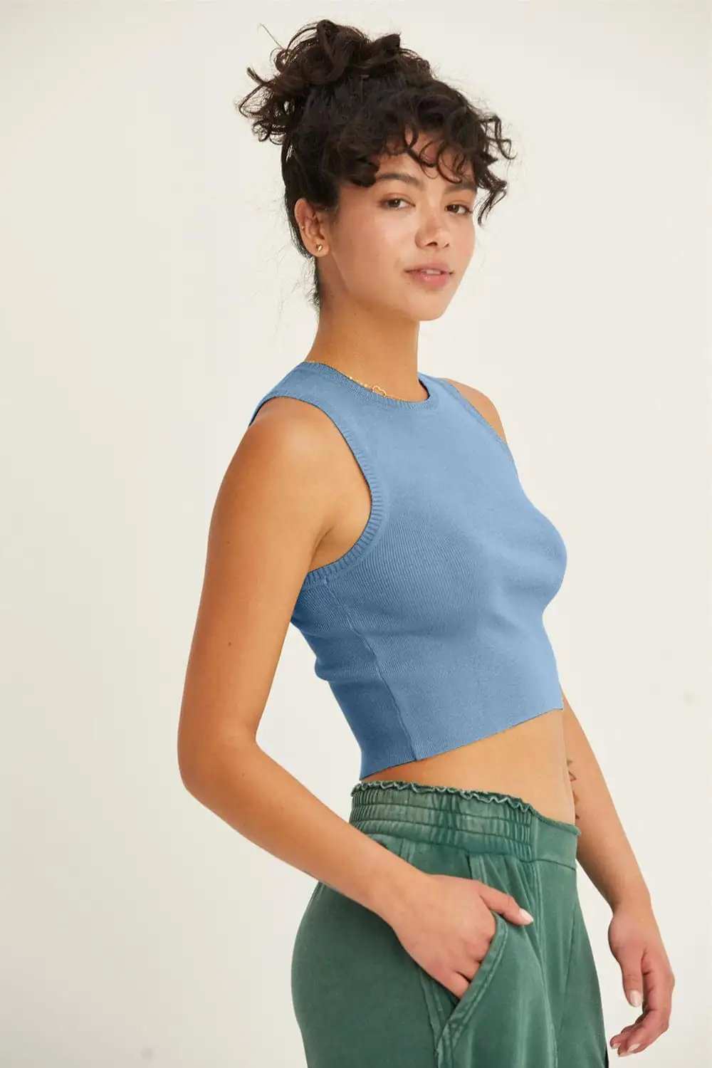 HYFVE Ribbed Knit Cropped Tank - Trendsi - Flyclothing LLC