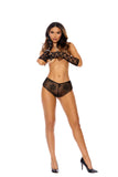 Elegant Moments Black Lace Boyshort Panty 82454 - Elegant Moments - Flyclothing LLC