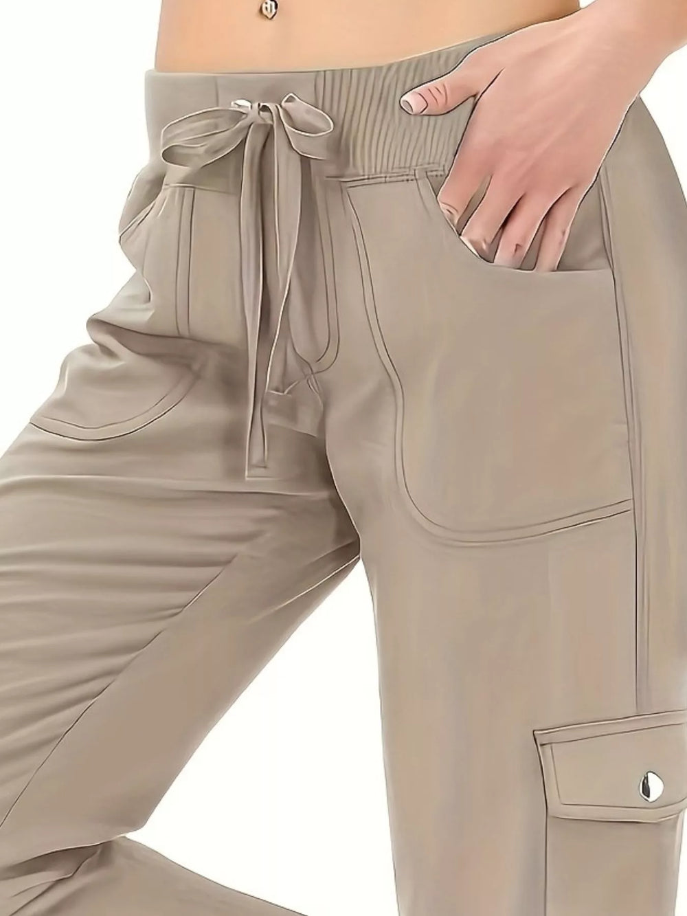 Relaxed Fit Active Pants with Drawstring Waist - Trendsi - Flyclothing LLC