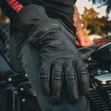 Mens Gauntlet Leather Gloves - Unik Just for Bikers - Flyclothing LLC