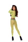 Elegant Moments Chartreuse Long Sleeve/Diamond Net Top & 82489 - Elegant Moments - Flyclothing LLC