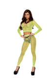 Elegant Moments Chartreuse Long Sleeve/Diamond Net Top & 82489 - Elegant Moments - Flyclothing LLC